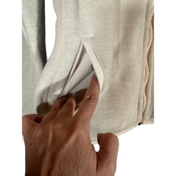 Patagonia White Mock Neck Better Sweater Full Zip Fleece Jacket Women Sz M - Picture 5 of 11